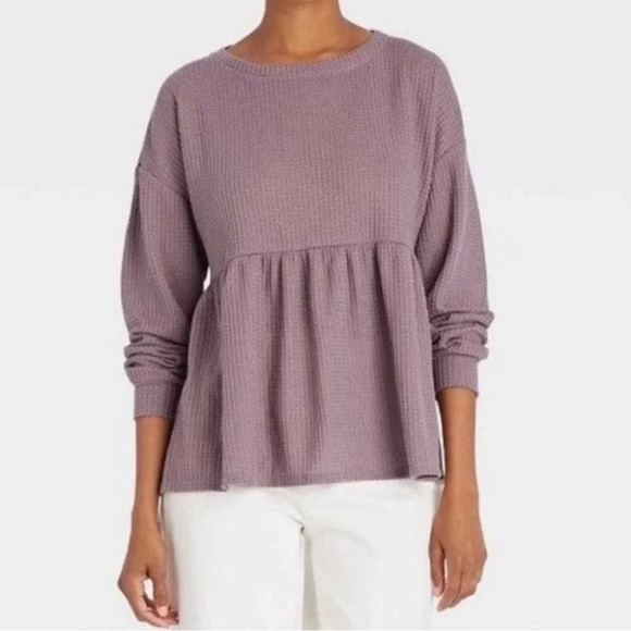 💜 Dusty Lilac Peplum Top - Picture 1 of 9